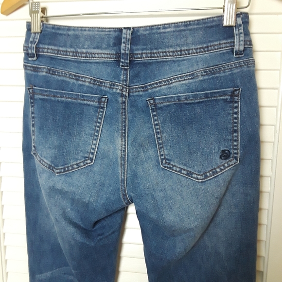 Indigo Rein Jeans Women Juniors Size 7 Ankle Skinny Distressed 2 Button Closure - Picture 16 of 16